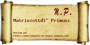 Matriszottó Primusz névjegykártya